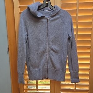QOR Blue Heather Cashmere Zip-Up Hoodie